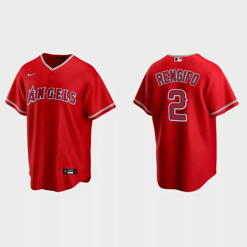 Los Angeles Angels #2 Luis Rengifo Replica Alternate Jersey – Red