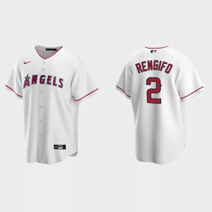 Los Angeles Angels #2 Luis Rengifo Replica Home Jersey – White