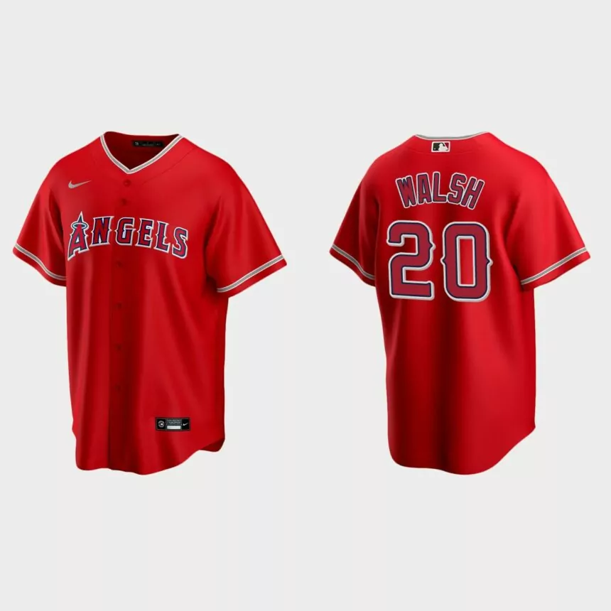 Los Angeles Angels #20 Jared Walsh Replica Alternate Jersey – Red