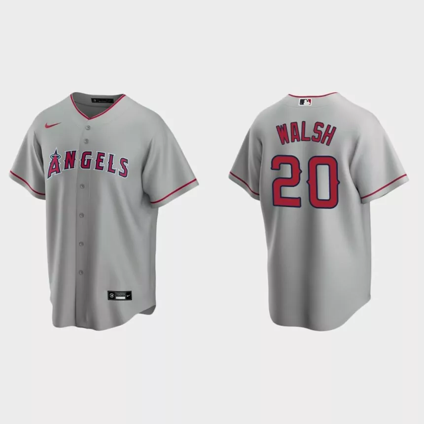 Los Angeles Angels #20 Jared Walsh Replica Road Jersey – Gray
