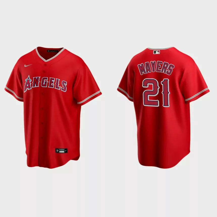 Los Angeles Angels #21 Mike Mayers Replica Alternate Jersey – Red