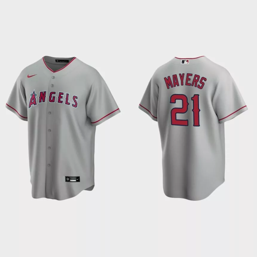 Los Angeles Angels #21 Mike Mayers Replica Road Jersey – Gray