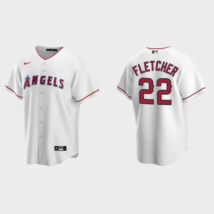 Los Angeles Angels #22 David Fletcher Replica Home Jersey – White