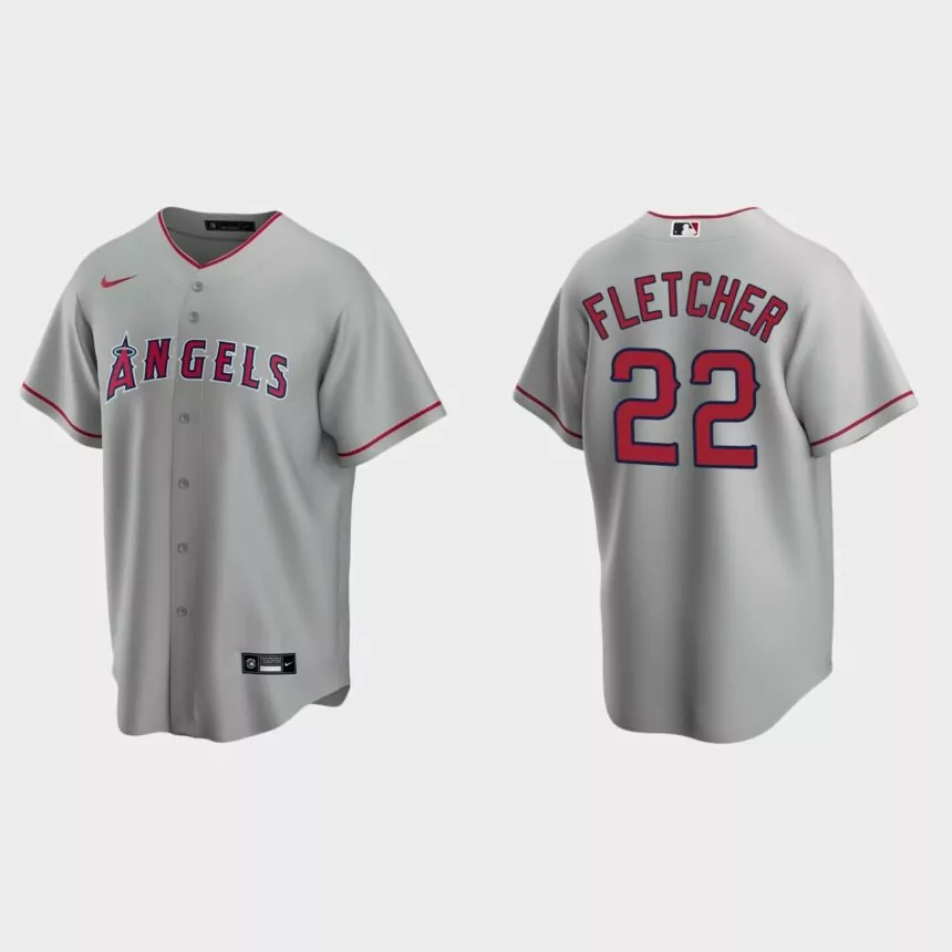 Los Angeles Angels #22 David Fletcher Replica Road Jersey – Gray