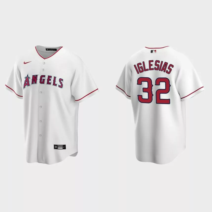 Los Angeles Angels #32 Raisel Iglesias Replica Home Jersey – White