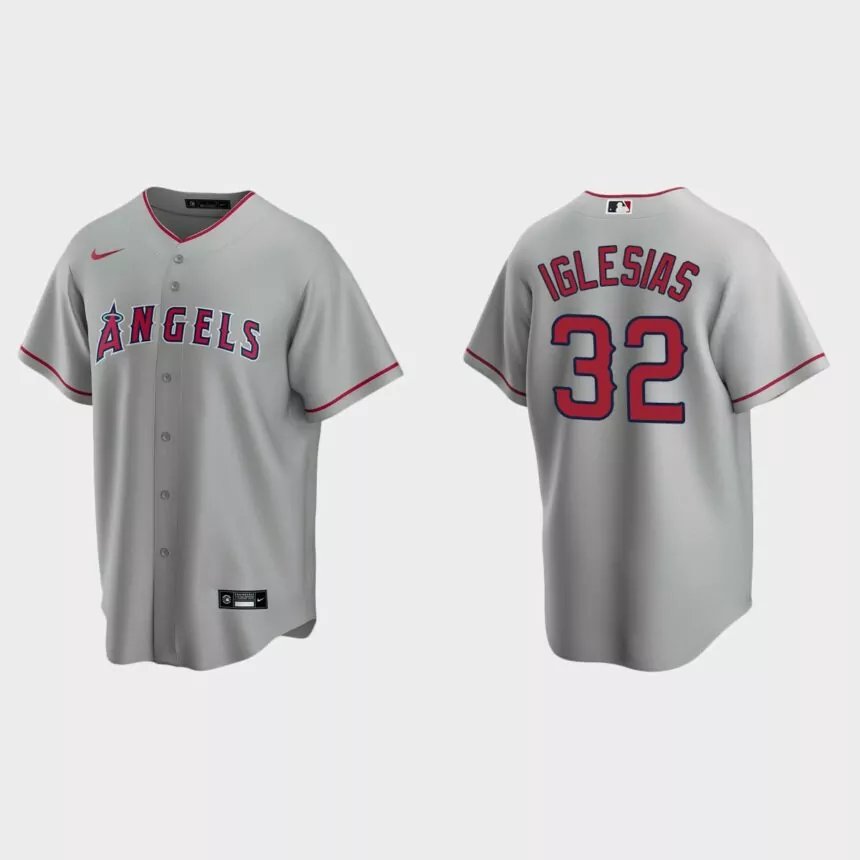 Los Angeles Angels #32 Raisel Iglesias Replica Road Jersey – Gray