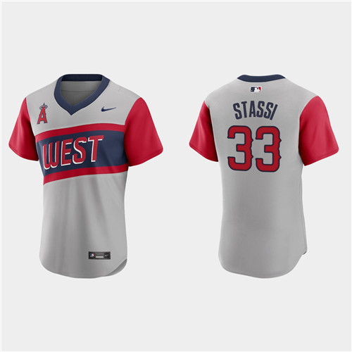 Los Angeles Angels #33 Max Stassi Men's Nike Gray 2021 Little League Classic Authentic MLB Jersey