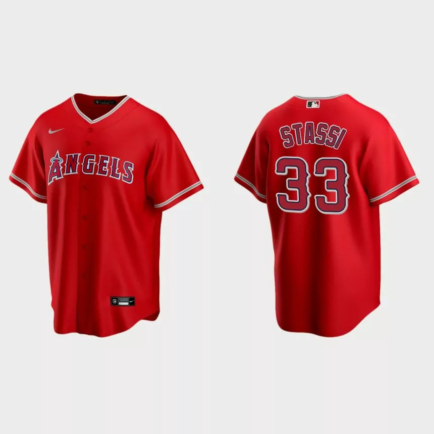 Los Angeles Angels #33 Max Stassi Replica Alternate Jersey – Red