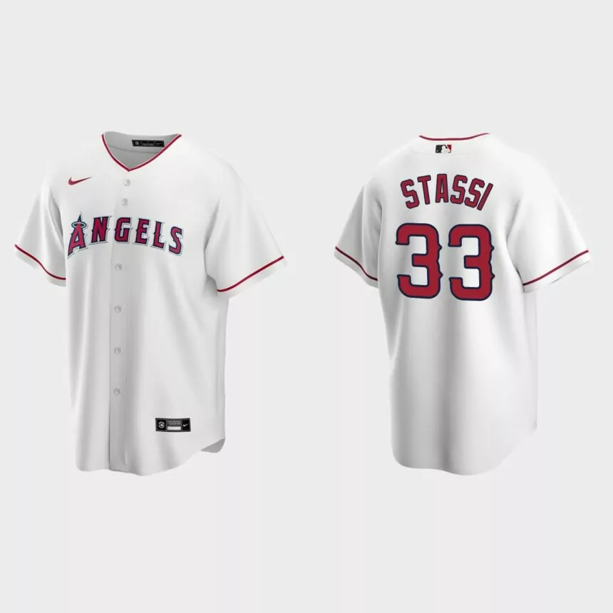 Los Angeles Angels #33 Max Stassi Replica Home Jersey – White