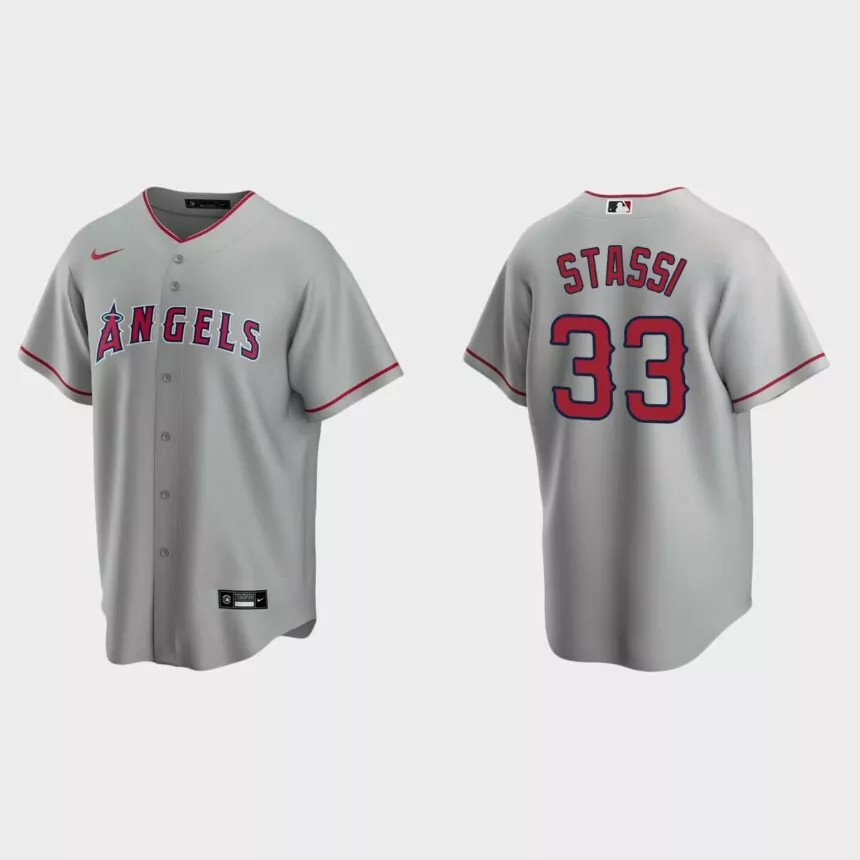 Los Angeles Angels #33 Max Stassi Replica Road Jersey – Gray