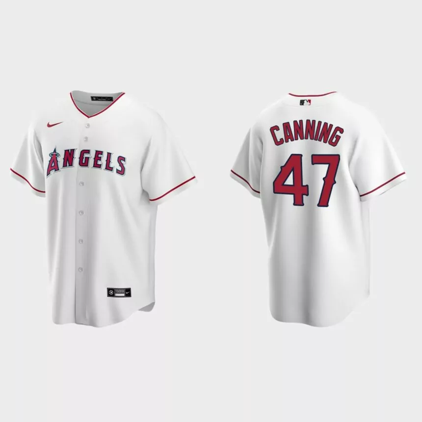 Los Angeles Angels #47 Griffin Canning Replica Home Jersey – White