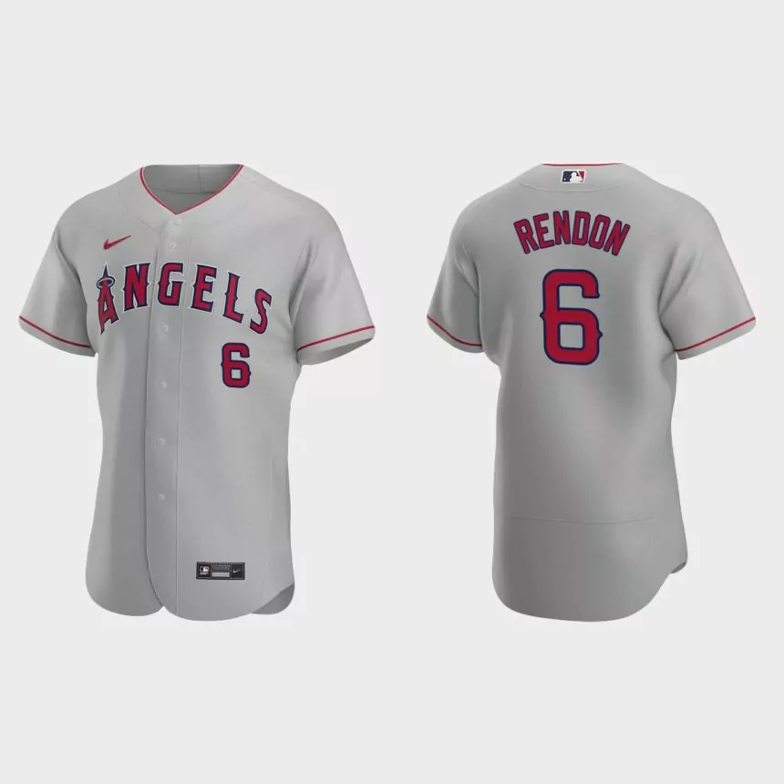 Los Angeles Angels #6 Anthony Rendon 2020 Road Authentic Jersey – Gray