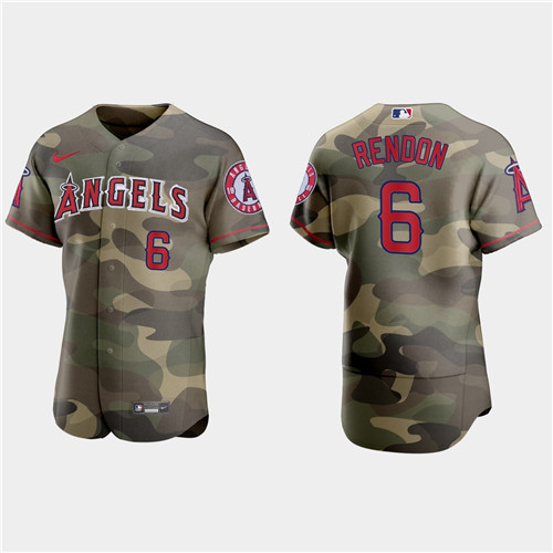 Los Angeles Angels #6 Anthony Rendon Men's Nike 2021 Armed Forces Day Authentic MLB Jersey -Camo