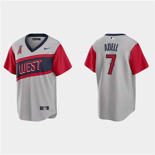 Los Angeles Angels #7 Jo Adell Men's Nike Gray 2021 Little League Classic Game MLB Jersey