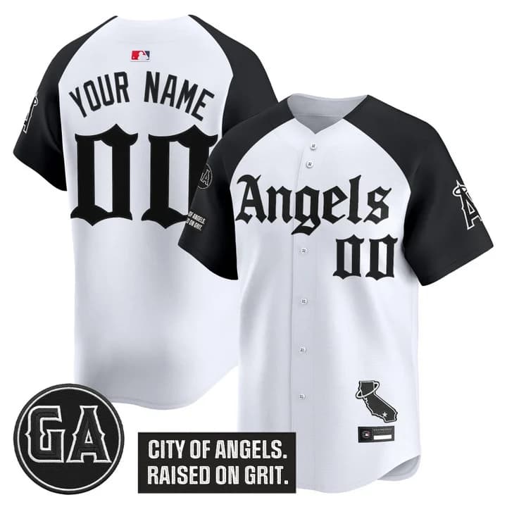 Los Angeles Angels 'Garret Anderson Tribute  Patch' Vapor Premier Limited Custom Jersey - Gothic Edition - All Stitched