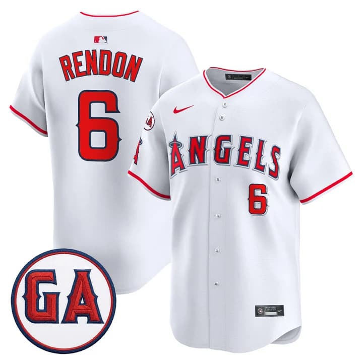 Los Angeles Angels 'Garret Anderson Tribute Patch' Vapor Premier Limited Jersey - All Stitched Anthony Rendon 6