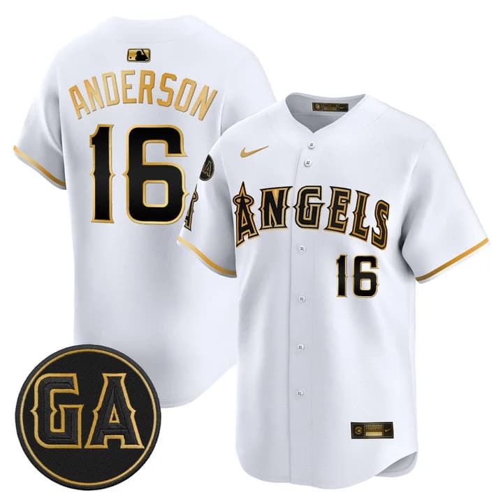 Los Angeles Angels 'Garret Anderson Tribute Patch' Vapor Premier Limited Jersey - All Stitched Garret Anderson #  16