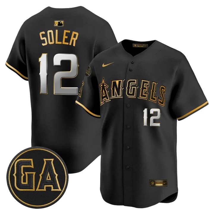 Los Angeles Angels 'Garret Anderson Tribute Patch' Vapor Premier Limited Jersey - All Stitched Jorge Soler   #12