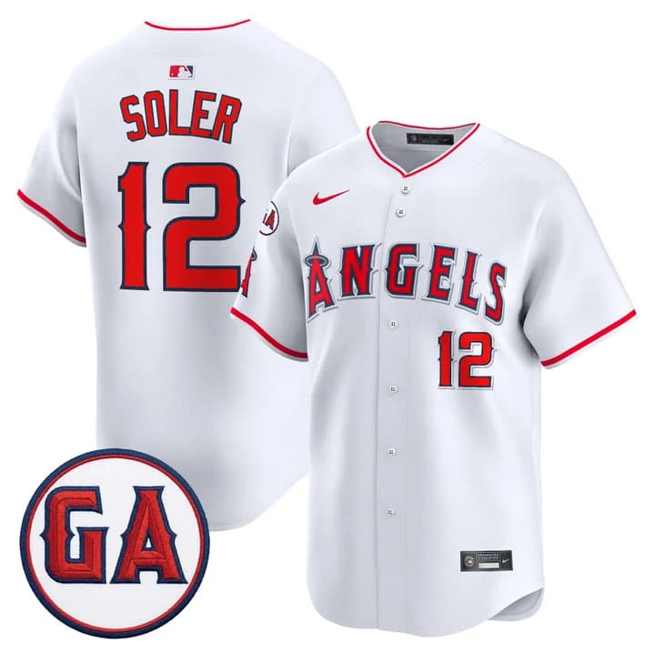 Los Angeles Angels 'Garret Anderson Tribute Patch' Vapor Premier Limited Jersey - All Stitched Jorge Soler 12