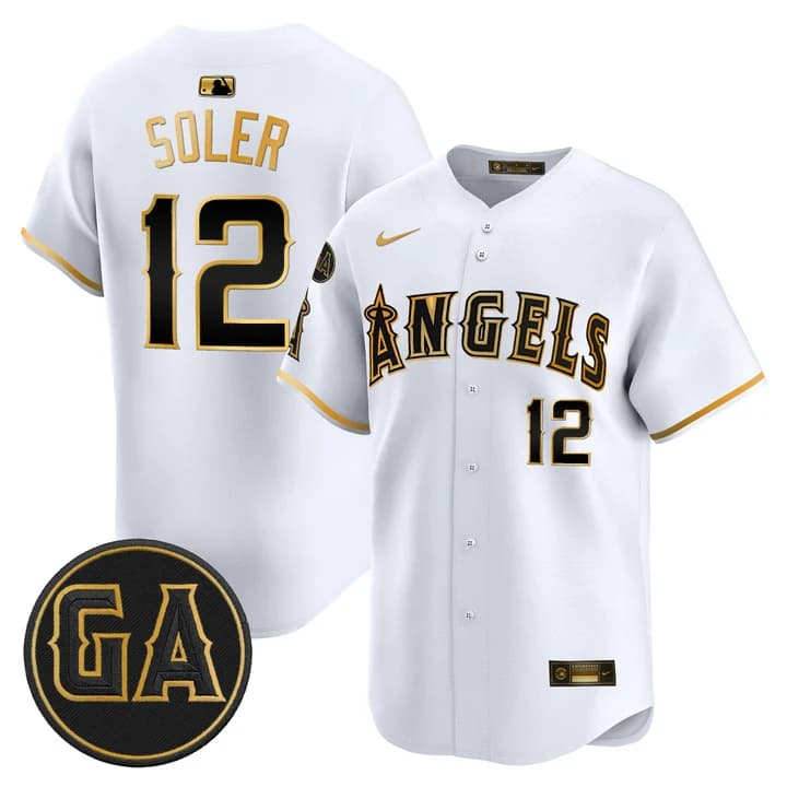 Los Angeles Angels 'Garret Anderson Tribute Patch' Vapor Premier Limited Jersey - All Stitched Jorge Soler12