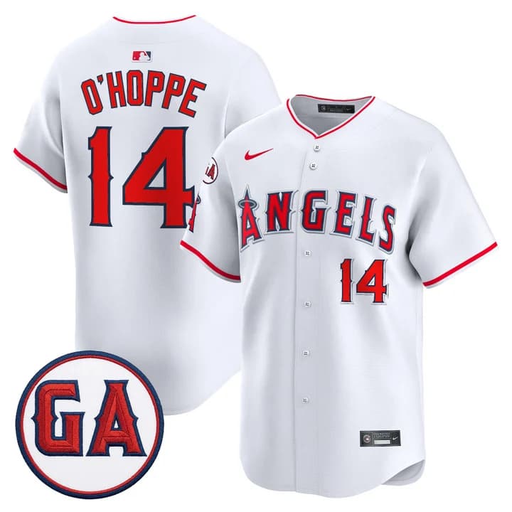 Los Angeles Angels 'Garret Anderson Tribute Patch' Vapor Premier Limited Jersey - All Stitched Logan O'Hoppe  14