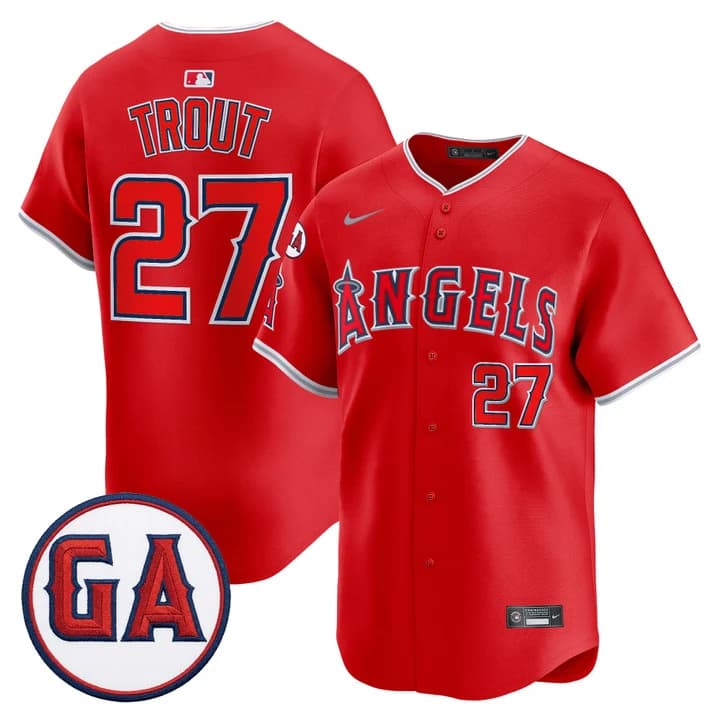 Los Angeles Angels 'Garret Anderson Tribute Patch' Vapor Premier Limited Jersey - All Stitched Mike Trout    27