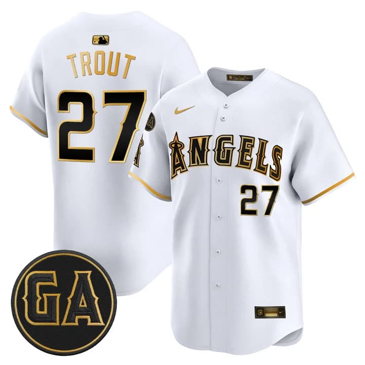 Los Angeles Angels 'Garret Anderson Tribute Patch' Vapor Premier Limited Jersey - All Stitched Mike Trout27