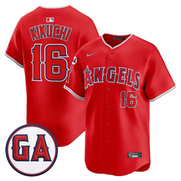 Los Angeles Angels 'Garret Anderson Tribute Patch' Vapor Premier Limited Jersey - All Stitched Yusei Kikuchi    16
