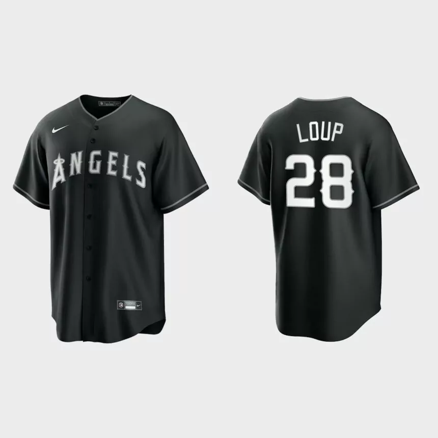 Los Angeles Angels Aaron Loup Replica Official Jersey – Black White