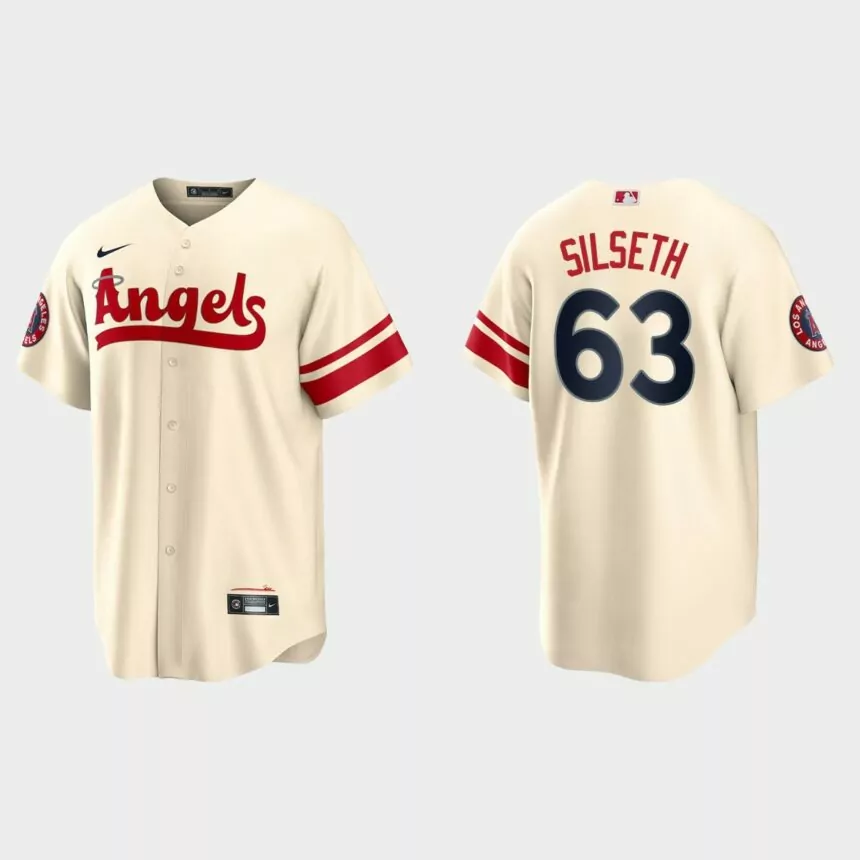 Los Angeles Angels Chase Silseth 2022 City Connect Replica Jersey – Cream