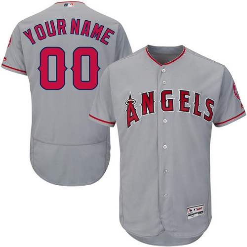 Los Angeles Angels Gray Men's Customized Flexbase Jersey