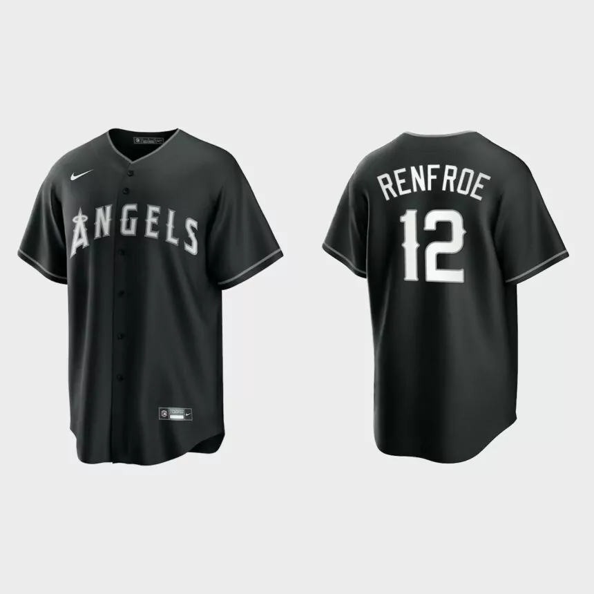 Los Angeles Angels Hunter Renfroe Replica Official Jersey – Black White