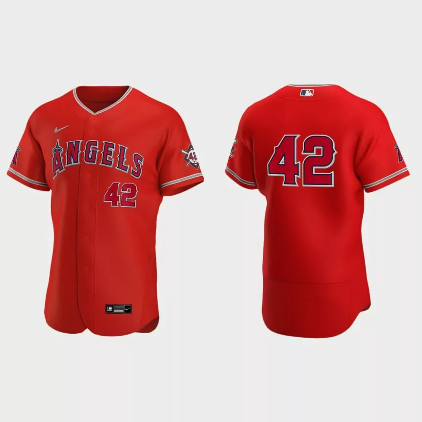 Los Angeles Angels Jackie Robinson Day Authentic Jersey – Red