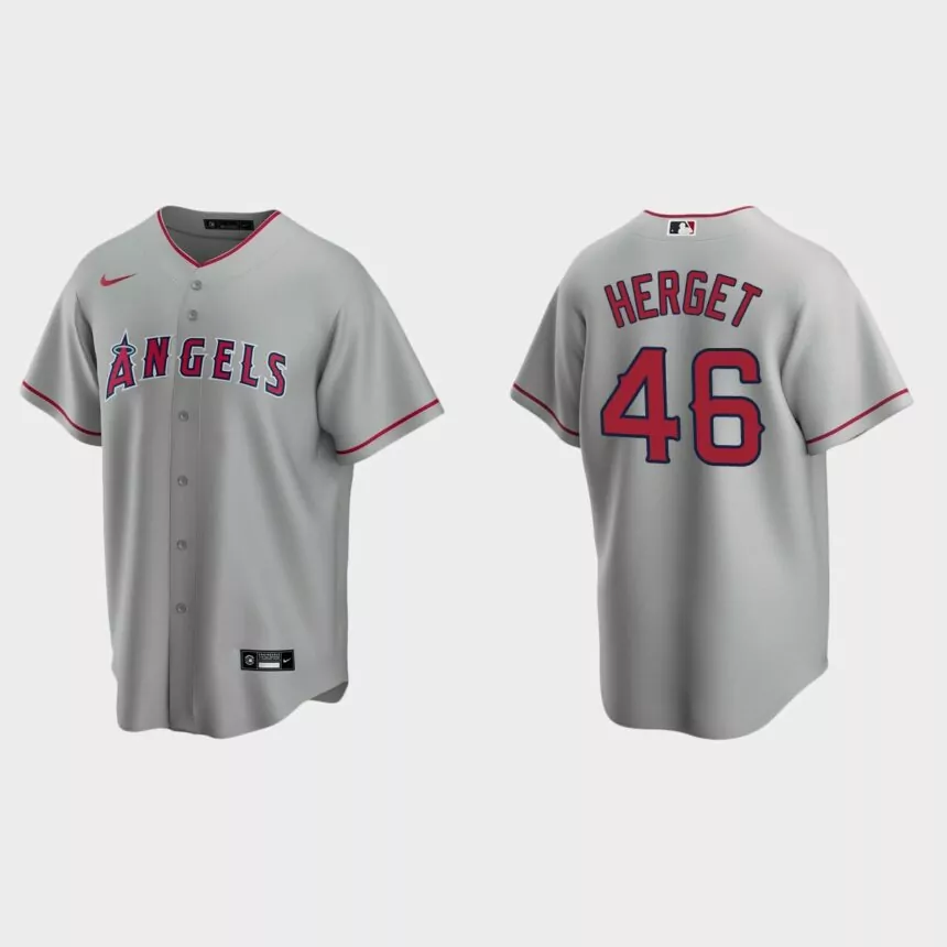 Los Angeles Angels Jimmy Herget Replica Road Jersey – Gray