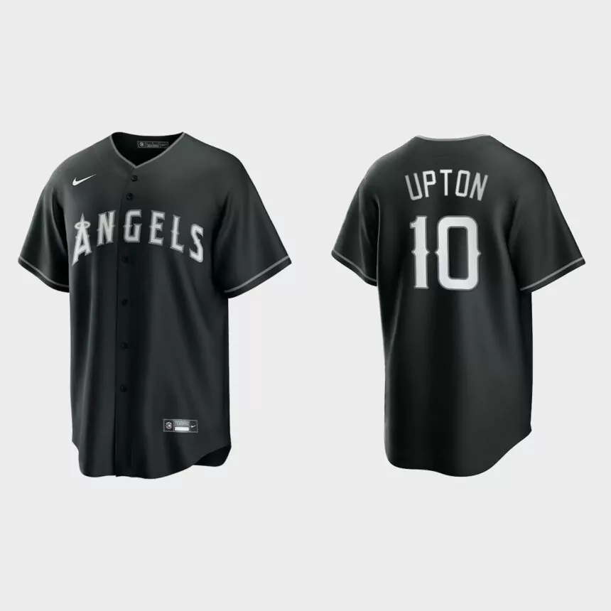 Los Angeles Angels Justin Upton 2021 All Black Fashion Replica Jersey – Black White