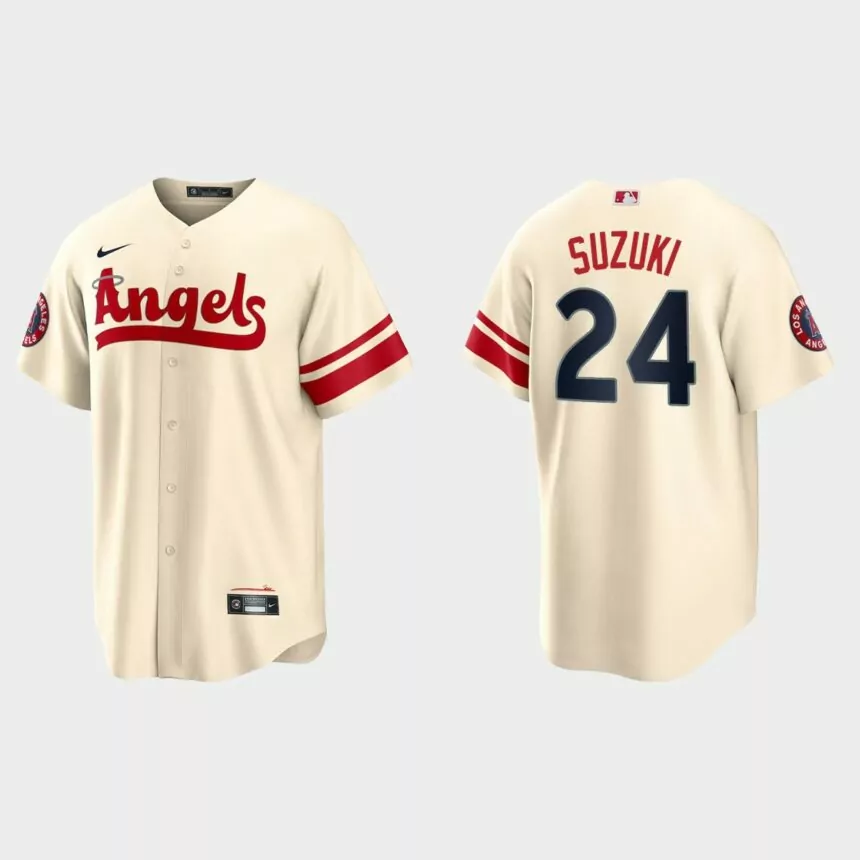 Los Angeles Angels Kurt Suzuki 2022 City Connect Replica Jersey – Cream