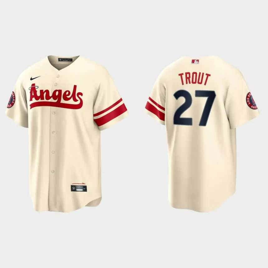 Los Angeles Angels Mike Trout 2022 City Connect Replica Jersey – Cream