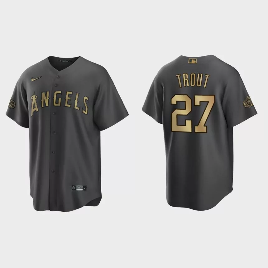 Los Angeles Angels Mike Trout 2022 MLB All-Star Game Replica Jersey – Charcoal