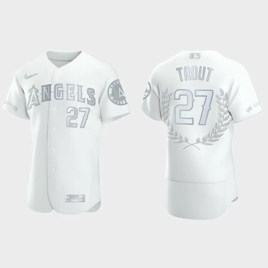 Los Angeles Angels Mike Trout Award Collection AL MVP Jersey – White