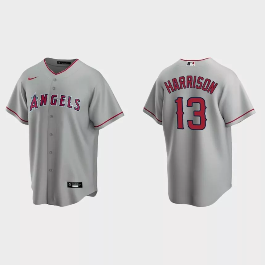 Los Angeles Angels Monte Harrison Replica Road Jersey – Gray