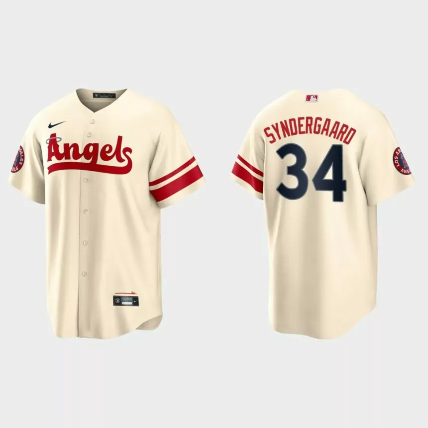 Los Angeles Angels Noah Syndergaard 2022 City Connect Replica Jersey – Cream