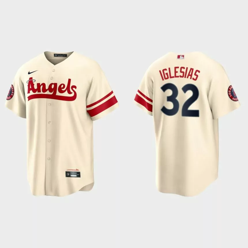 Los Angeles Angels Raisel Iglesias 2022 City Connect Replica Jersey – Cream