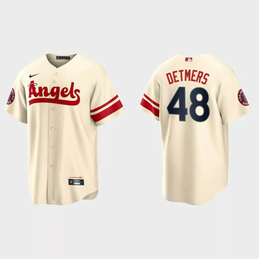 Los Angeles Angels Reid Detmers 2022 City Connect Replica Jersey – Cream