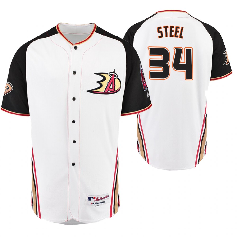 Los Angeles Angels Sam Steel White Crossover Los Angeles Angels Flex Base Jersey