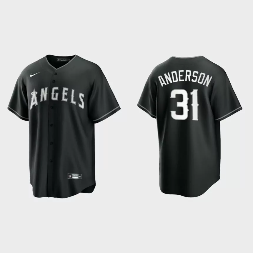 Los Angeles Angels Tyler Anderson Replica Official Jersey – Black White