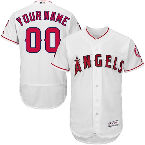 Los Angeles Angels White Men's Customized Flexbase Jersey