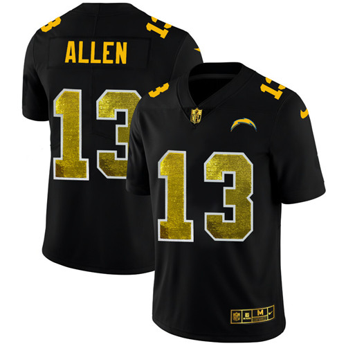 Los Angeles Chargers #13 Keenan Allen Men's Black Nike Golden Sequin Vapor Limited NFL Jersey