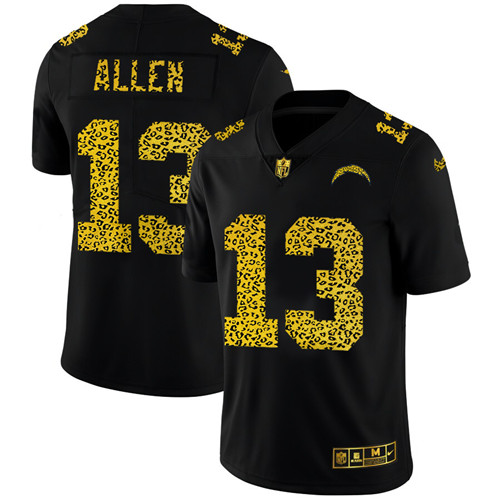Los Angeles Chargers #13 Keenan Allen Men's Nike Leopard Print Fashion Vapor Limited NFL Jersey Black