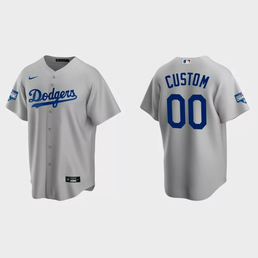 Los Angeles Dodgers #00 Custom Alternate Replica Team 2020 World Series Champions Jersey – White