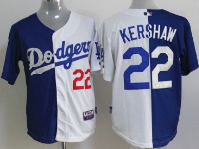 Los Angeles Dodgers #22 Clayton Kershaw Blue_White Two Tone Jersey